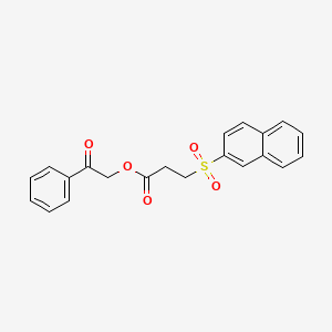 molecular formula C21H18O5S B5044195 2-oxo-2-phenylethyl 3-(2-naphthylsulfonyl)propanoate 