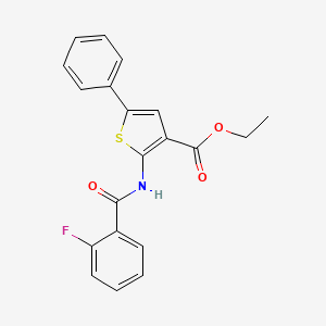 molecular formula C20H16FNO3S B5044199 ETHYL 2-(2-FLUOROBENZAMIDO)-5-PHENYLTHIOPHENE-3-CARBOXYLATE 