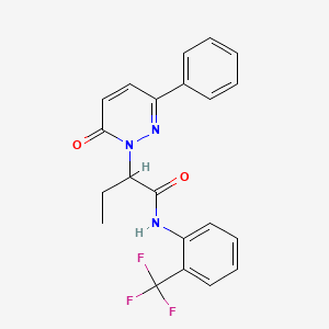 molecular formula C21H18F3N3O2 B5044219 2-(6-oxo-3-phenylpyridazin-1(6H)-yl)-N-[2-(trifluoromethyl)phenyl]butanamide 