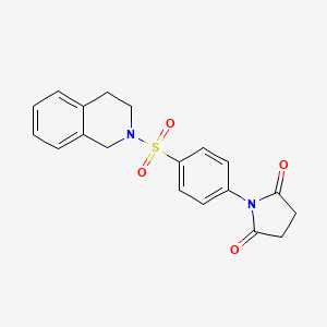 molecular formula C19H18N2O4S B5044221 1-[4-(3,4-dihydro-2(1H)-isoquinolinylsulfonyl)phenyl]-2,5-pyrrolidinedione 