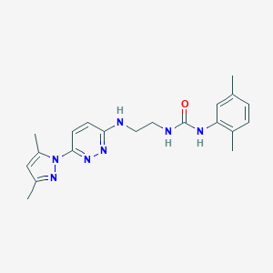 molecular formula C20H25N7O B504424 N-(2,5-dimethylphenyl)-N'-(2-{[6-(3,5-dimethyl-1H-pyrazol-1-yl)-3-pyridazinyl]amino}ethyl)urea 