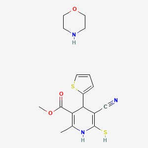 Methyl 5-cyano-2-methyl-6-sulfanyl-4-thiophen-2-yl-1,4-dihydropyridine-3-carboxylate;morpholine