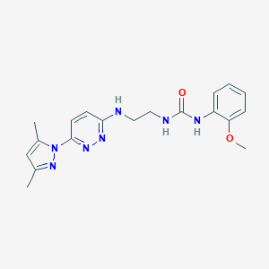 molecular formula C19H23N7O2 B504427 N-(2-{[6-(3,5-dimethyl-1H-pyrazol-1-yl)-3-pyridazinyl]amino}ethyl)-N'-(2-methoxyphenyl)urea 