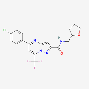 5-(4-chlorophenyl)-N-(oxolan-2-ylmethyl)-7-(trifluoromethyl)pyrazolo[1,5-a]pyrimidine-2-carboxamide