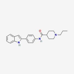 molecular formula C23H27N3O B5044296 N-[4-(1H-indol-2-yl)phenyl]-1-propyl-4-piperidinecarboxamide 