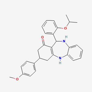 molecular formula C29H30N2O3 B5044304 11-(2-isopropoxyphenyl)-3-(4-methoxyphenyl)-2,3,4,5,10,11-hexahydro-1H-dibenzo[b,e][1,4]diazepin-1-one CAS No. 6043-55-6