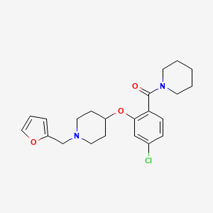 molecular formula C22H27ClN2O3 B5044314 4-[5-chloro-2-(1-piperidinylcarbonyl)phenoxy]-1-(2-furylmethyl)piperidine 