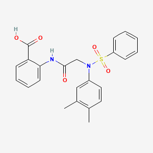 molecular formula C23H22N2O5S B5044327 2-[[2-[N-(benzenesulfonyl)-3,4-dimethylanilino]acetyl]amino]benzoic acid 