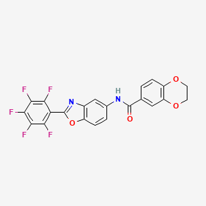 molecular formula C22H11F5N2O4 B5044328 N-[2-(pentafluorophenyl)-1,3-benzoxazol-5-yl]-2,3-dihydro-1,4-benzodioxine-6-carboxamide 