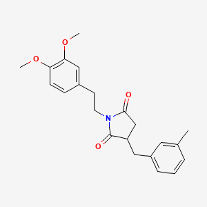 molecular formula C22H25NO4 B5044333 1-[2-(3,4-dimethoxyphenyl)ethyl]-3-(3-methylbenzyl)-2,5-pyrrolidinedione 