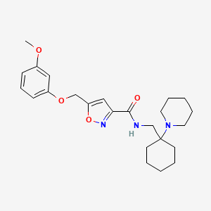 molecular formula C24H33N3O4 B5044336 5-[(3-methoxyphenoxy)methyl]-N-{[1-(1-piperidinyl)cyclohexyl]methyl}-3-isoxazolecarboxamide 