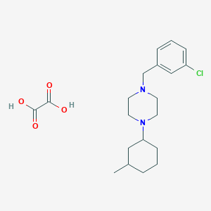 1-[(3-Chlorophenyl)methyl]-4-(3-methylcyclohexyl)piperazine;oxalic acid