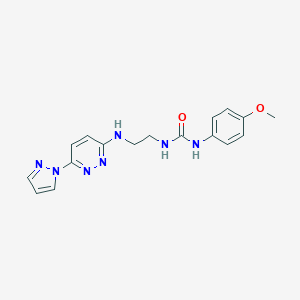 molecular formula C17H19N7O2 B504439 N-(4-methoxyphenyl)-N'-(2-{[6-(1H-pyrazol-1-yl)-3-pyridazinyl]amino}ethyl)urea 