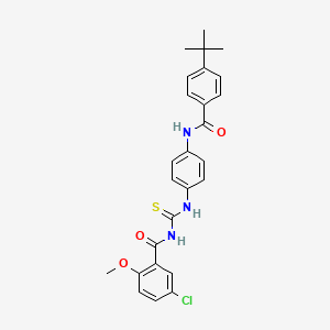 molecular formula C26H26ClN3O3S B5044392 N-[(4-{[(4-tert-butylphenyl)carbonyl]amino}phenyl)carbamothioyl]-5-chloro-2-methoxybenzamide 