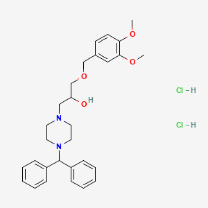 molecular formula C29H38Cl2N2O4 B5044393 1-(4-Benzhydrylpiperazin-1-yl)-3-[(3,4-dimethoxyphenyl)methoxy]propan-2-ol;dihydrochloride 