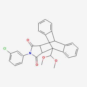 molecular formula C27H22ClNO4 B5044408 17-(3-chlorophenyl)-1-(dimethoxymethyl)-17-azapentacyclo[6.6.5.0~2,7~.0~9,14~.0~15,19~]nonadeca-2,4,6,9,11,13-hexaene-16,18-dione 