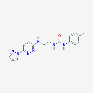 molecular formula C17H19N7O B504441 1-(2-((6-(1H-pyrazol-1-yl)pyridazin-3-yl)amino)ethyl)-3-(p-tolyl)urea 