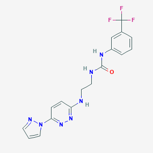 N-(2-{[6-(1H-pyrazol-1-yl)-3-pyridazinyl]amino}ethyl)-N'-[3-(trifluoromethyl)phenyl]urea
