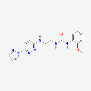 molecular formula C17H19N7O2 B504443 N-(2-methoxyphenyl)-N'-(2-{[6-(1H-pyrazol-1-yl)-3-pyridazinyl]amino}ethyl)urea 