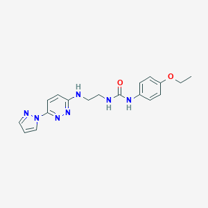 molecular formula C18H21N7O2 B504444 N-(4-ethoxyphenyl)-N'-(2-{[6-(1H-pyrazol-1-yl)-3-pyridazinyl]amino}ethyl)urea 