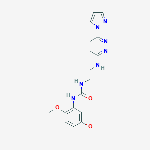 molecular formula C18H21N7O3 B504445 N-(2,5-dimethoxyphenyl)-N'-(2-{[6-(1H-pyrazol-1-yl)-3-pyridazinyl]amino}ethyl)urea 