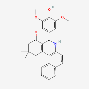 molecular formula C27H27NO4 B5044451 5-(4-HYDROXY-3,5-DIMETHOXYPHENYL)-2,2-DIMETHYL-1H,2H,3H,4H,5H,6H-BENZO[A]PHENANTHRIDIN-4-ONE 