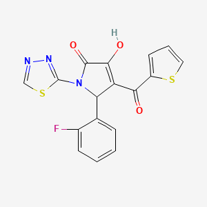 5-(2-Fluorophenyl)-3-hydroxy-1-(1,3,4-thiadiazol-2-yl)-4-(thiophene-2-carbonyl)-1,5-dihydro-2H-pyrrol-2-one