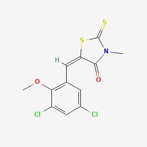 (5E)-5-[(3,5-dichloro-2-methoxyphenyl)methylidene]-3-methyl-2-sulfanylidene-1,3-thiazolidin-4-one