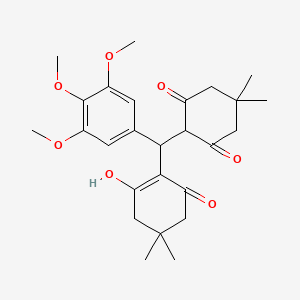 molecular formula C26H34O7 B5044481 2-[(2-Hydroxy-4,4-dimethyl-6-oxocyclohex-1-en-1-yl)(3,4,5-trimethoxyphenyl)methyl]-5,5-dimethylcyclohexane-1,3-dione 