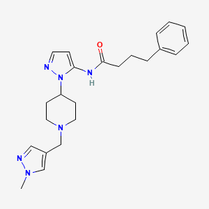 N-[2-[1-[(1-methylpyrazol-4-yl)methyl]piperidin-4-yl]pyrazol-3-yl]-4-phenylbutanamide