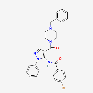 molecular formula C28H26BrN5O2 B5044518 N-[4-(4-BENZYLPIPERAZINE-1-CARBONYL)-1-PHENYL-1H-PYRAZOL-5-YL]-4-BROMOBENZAMIDE 