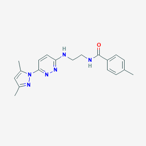 N-(2-((6-(3,5-dimethyl-1H-pyrazol-1-yl)pyridazin-3-yl)amino)ethyl)-4-methylbenzamide