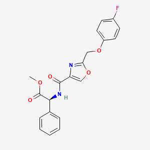 molecular formula C20H17FN2O5 B5044523 methyl (2S)-[({2-[(4-fluorophenoxy)methyl]-1,3-oxazol-4-yl}carbonyl)amino](phenyl)acetate 