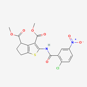 3,4-DIMETHYL 2-(2-CHLORO-5-NITROBENZAMIDO)-4H,5H,6H-CYCLOPENTA[B]THIOPHENE-3,4-DICARBOXYLATE