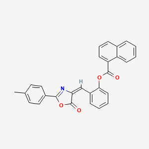 molecular formula C28H19NO4 B5044555 2-{[2-(4-METHYLPHENYL)-5-OXO-1,3-OXAZOL-4(5H)-YLIDEN]METHYL}PHENYL 1-NAPHTHOATE 