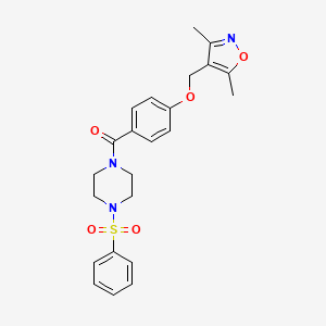 {4-[(3,5-DIMETHYL-4-ISOXAZOLYL)METHOXY]PHENYL}[4-(PHENYLSULFONYL)PIPERAZINO]METHANONE