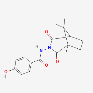 4-hydroxy-N-(1,8,8-trimethyl-2,4-dioxo-3-azabicyclo[3.2.1]oct-3-yl)benzamide