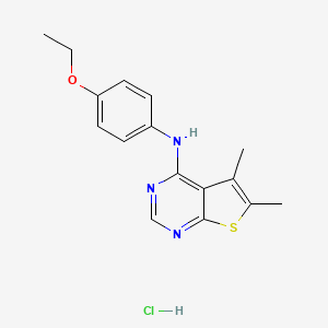 N-(4-ethoxyphenyl)-5,6-dimethylthieno[2,3-d]pyrimidin-4-amine;hydrochloride