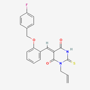 molecular formula C21H17FN2O3S B5044583 (5Z)-5-{2-[(4-fluorobenzyl)oxy]benzylidene}-1-(prop-2-en-1-yl)-2-thioxodihydropyrimidine-4,6(1H,5H)-dione 