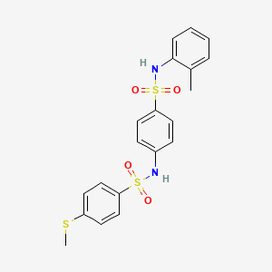 molecular formula C20H20N2O4S3 B5044602 N-(4-{[(2-methylphenyl)amino]sulfonyl}phenyl)-4-(methylthio)benzenesulfonamide 