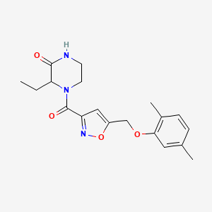 molecular formula C19H23N3O4 B5044619 4-[5-[(2,5-Dimethylphenoxy)methyl]-1,2-oxazole-3-carbonyl]-3-ethylpiperazin-2-one 