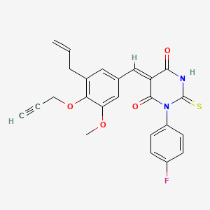 molecular formula C24H19FN2O4S B5044655 (5Z)-1-(4-fluorophenyl)-5-[3-methoxy-5-(prop-2-en-1-yl)-4-(prop-2-yn-1-yloxy)benzylidene]-2-thioxodihydropyrimidine-4,6(1H,5H)-dione 