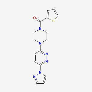 3-(1H-pyrazol-1-yl)-6-[4-(thiophene-2-carbonyl)piperazin-1-yl]pyridazine