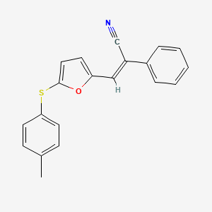 (2Z)-3-{5-[(4-methylphenyl)sulfanyl]furan-2-yl}-2-phenylprop-2-enenitrile