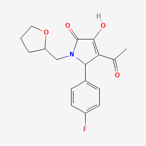 molecular formula C17H18FNO4 B5044718 3-acetyl-2-(4-fluorophenyl)-4-hydroxy-1-(oxolan-2-ylmethyl)-2H-pyrrol-5-one 