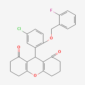 9-{5-chloro-2-[(2-fluorobenzyl)oxy]phenyl}-3,4,5,6,7,9-hexahydro-1H-xanthene-1,8(2H)-dione