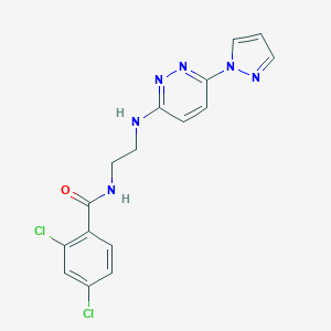 2,4-dichloro-N-(2-{[6-(1H-pyrazol-1-yl)-3-pyridazinyl]amino}ethyl)benzamide