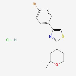 molecular formula C16H19BrClNOS B5044779 4-(4-bromophenyl)-2-(2,2-dimethyltetrahydro-2H-pyran-4-yl)-1,3-thiazole hydrochloride 