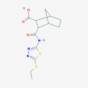 molecular formula C13H17N3O3S2 B5044783 3-{[5-(Ethylsulfanyl)-1,3,4-thiadiazol-2-yl]carbamoyl}bicyclo[2.2.1]heptane-2-carboxylic acid 