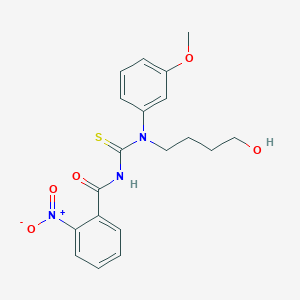 molecular formula C19H21N3O5S B5044784 N-{[(4-hydroxybutyl)(3-methoxyphenyl)amino]carbonothioyl}-2-nitrobenzamide 